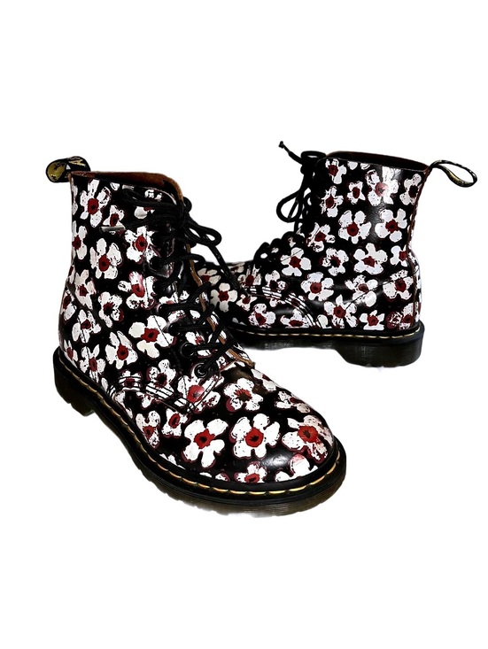 Dr. Martens Shoes - Dr. Martens 1460 Pascal Pansy Fayre Floral Boots Size 7